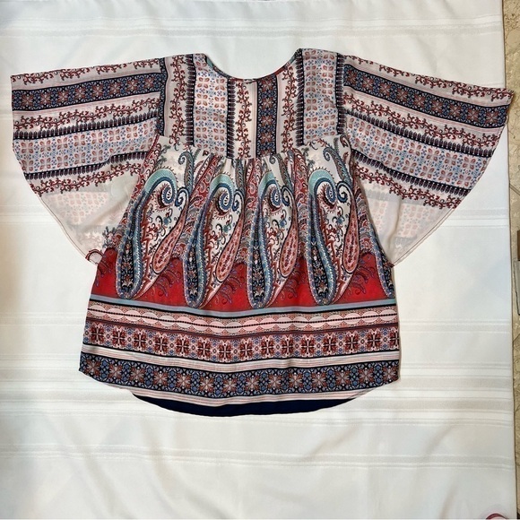 $5 ADD‎ ON with $15+ Bundle Valerie Stevens Boho Peasant Blouse Top Sz XL EUC - Picture 4 of 11